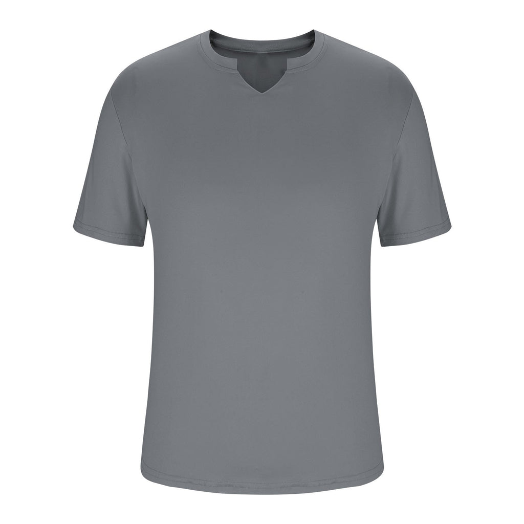 Men’s Short Sleeve Athletic Dry-Fit T-Shirt – Gray Workout Top