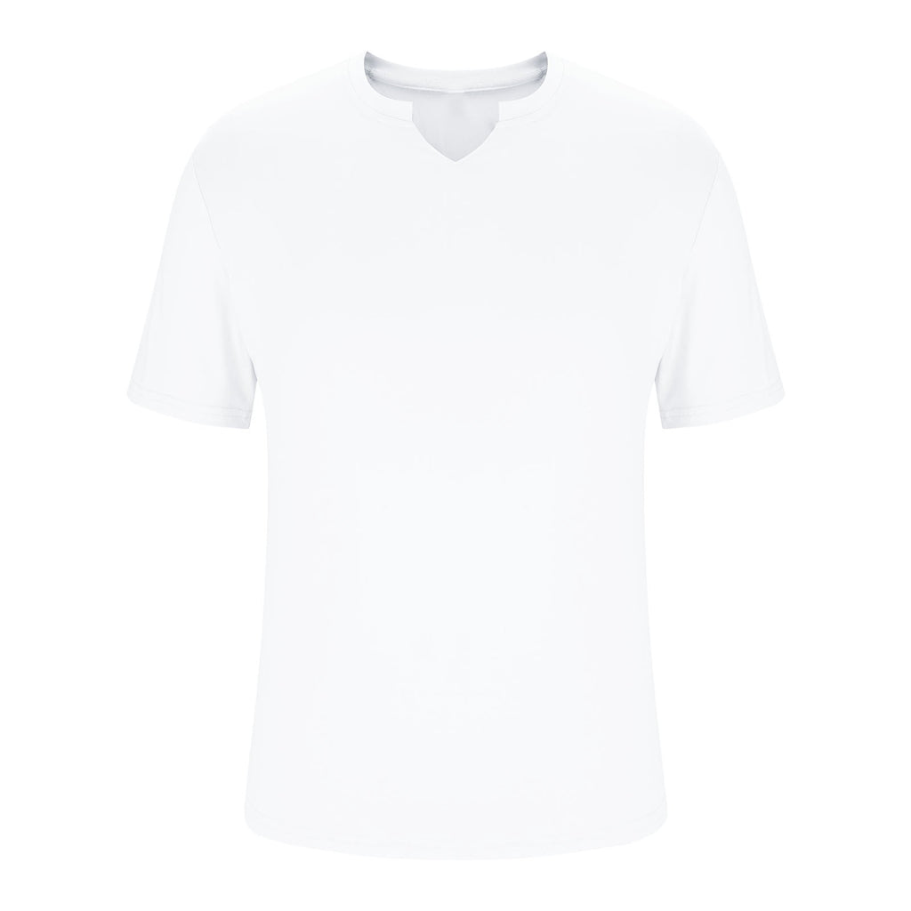 Men’s Short Sleeve Athletic Dry-Fit T-Shirt – White Workout Top